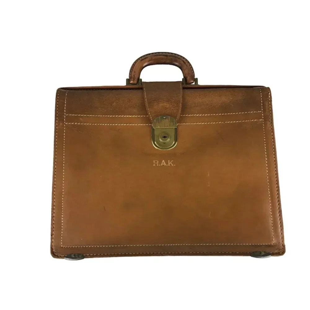Rexbilt Unisex Adult Brown Leather Top Grain Cowhide Top Handle Briefcase Bag